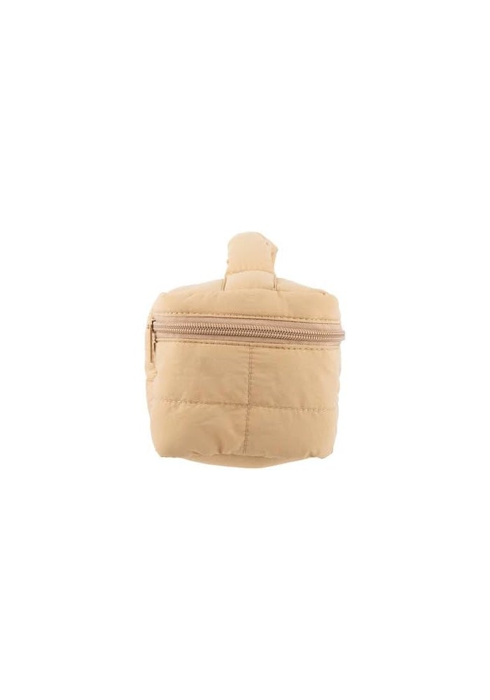 DAISO Down Style Padded Makeup Pouch - Beige - Image 2